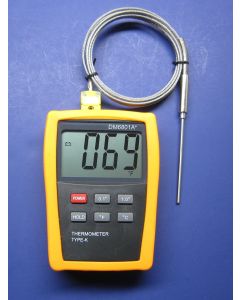 Large Display High Temperature k-Type Thermocouple Thermometer with 3" Stainless Steel Insertion Probe