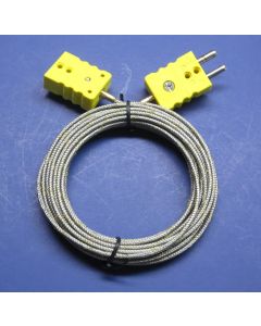 Industrial K-Type Thermocouple Extension Cable Standard Connector 15 ft