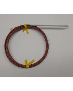 3" Stainless Steel K-type Thermocouple AWG24 with PFA Insulation 6ft with bare end