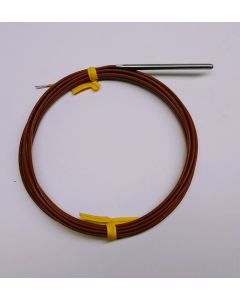 2" Stainless Steel K-type Thermocouple AWG24 with PFA Insulation 6ft with bare end