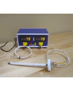 Outlet Powered K-type Thermometer for Kiln and Forge with 2 Inputs and Large 0.56" Display